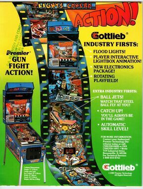 Light Camera Action Pinball Machine FLYER Original 8.5" x 11" Double Sided 1989